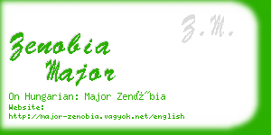 zenobia major business card